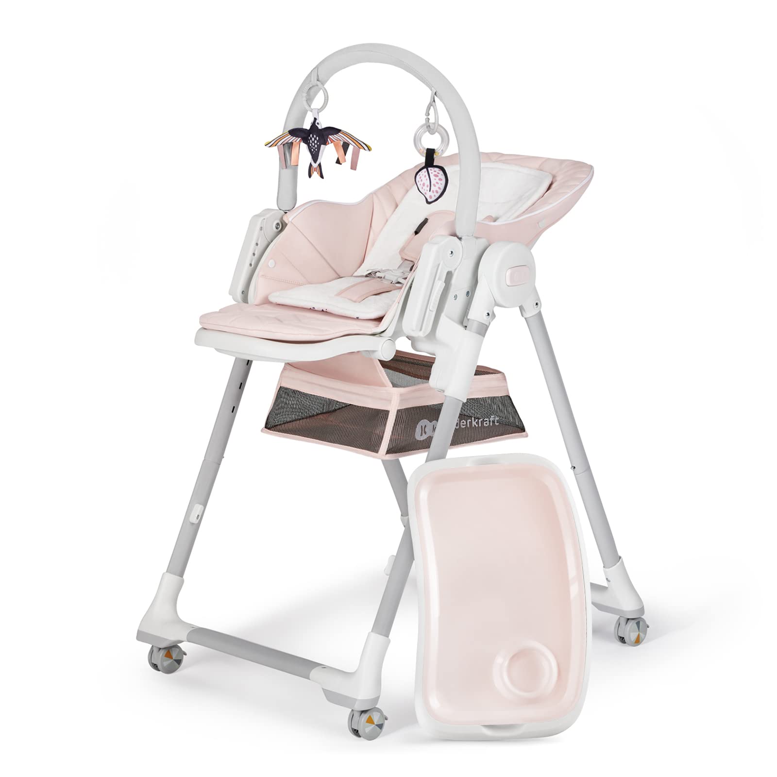 Kinderkraft Lastree 2-in-1 high chair and infant seat, convertible feeding chair