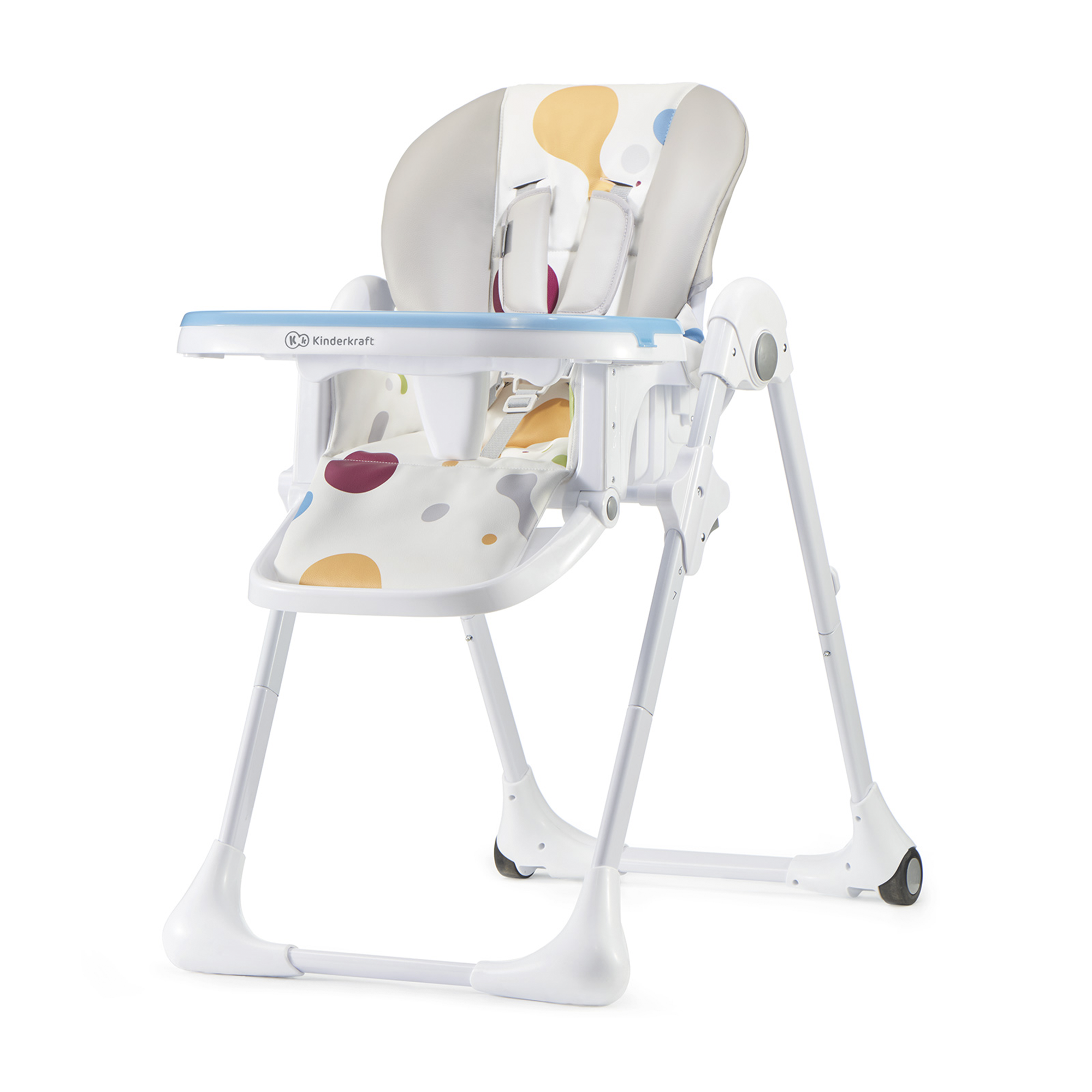 Kinderkraft Yummy Adjustable Baby High Chair, Foldable Toddler Feeding Chair with Removable Tray, 6 Months to 3 Years, Up to 33 lbs