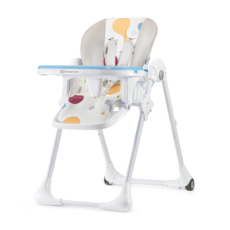 Kinderkraft Yummy Adjustable Baby High Chair, Foldable Toddler Feeding Chair with Removable Tray, 6 Months to 3 Years, Up to 33 lbs