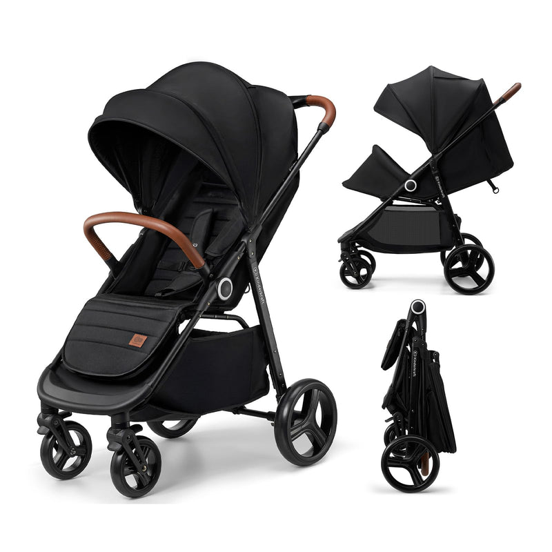Kinderkraft Grande Plus Full-Size Convertible Baby Stroller with Lie-Flat Recline & Reversible Seat, One-Hand Fold, Newborn to 48 lbs