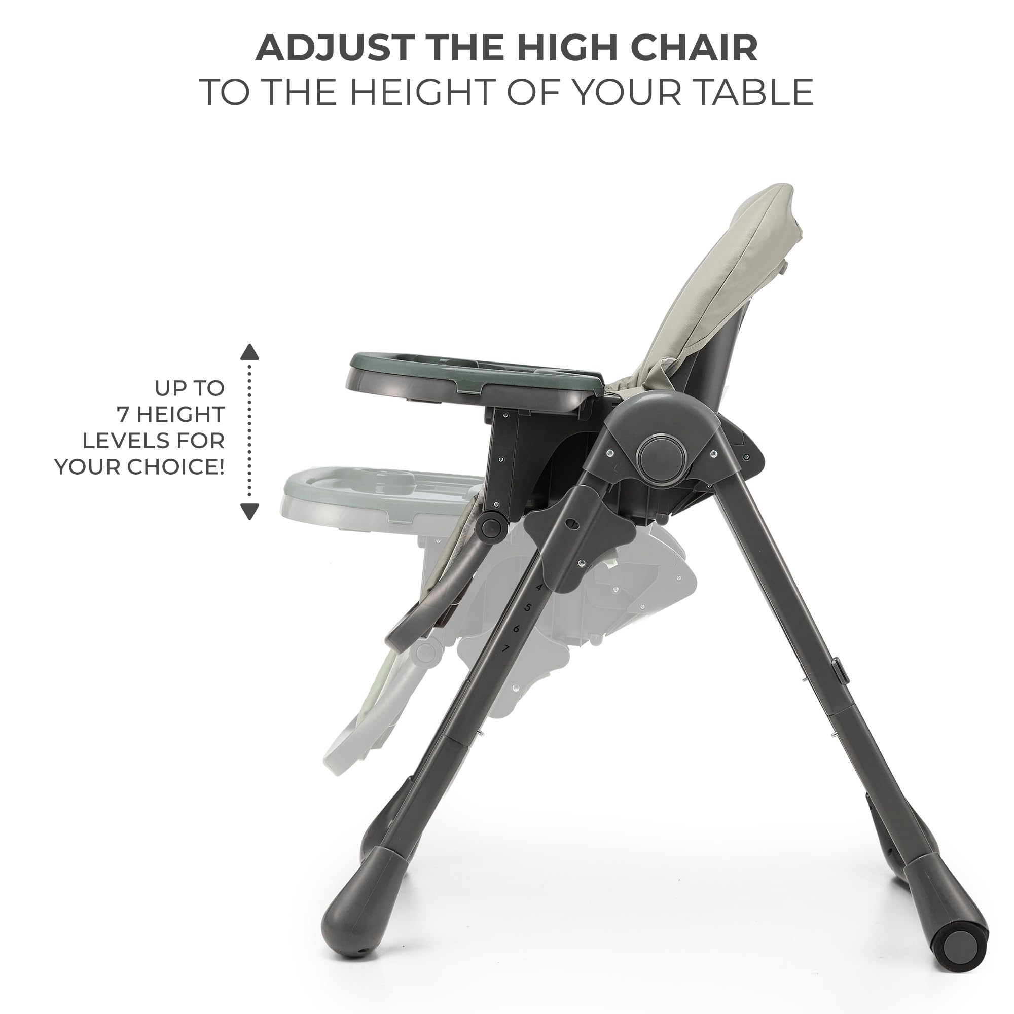 Kinderkraft Tummie 2-in-1 Convertible High Chair & Infant Bouncer, Adjustable Baby Feeding Chair, Birth to 33 lbs