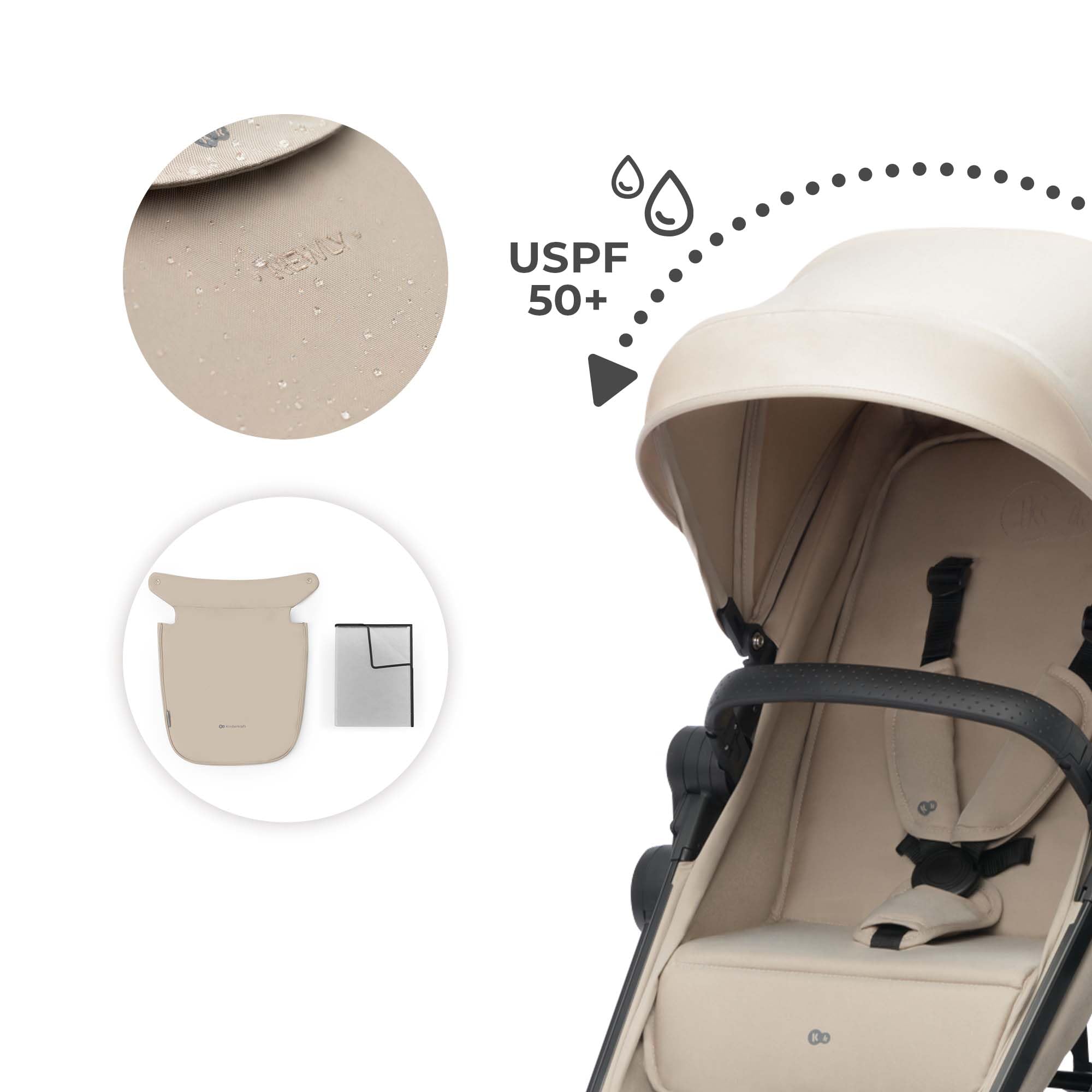 Kinderkraft Newly 2-in-1 Convertible Baby Stroller, Reversible Bassinet Pramette for Infant to Toddler, One-Hand Fold, Up to 48 lbs, Gray
