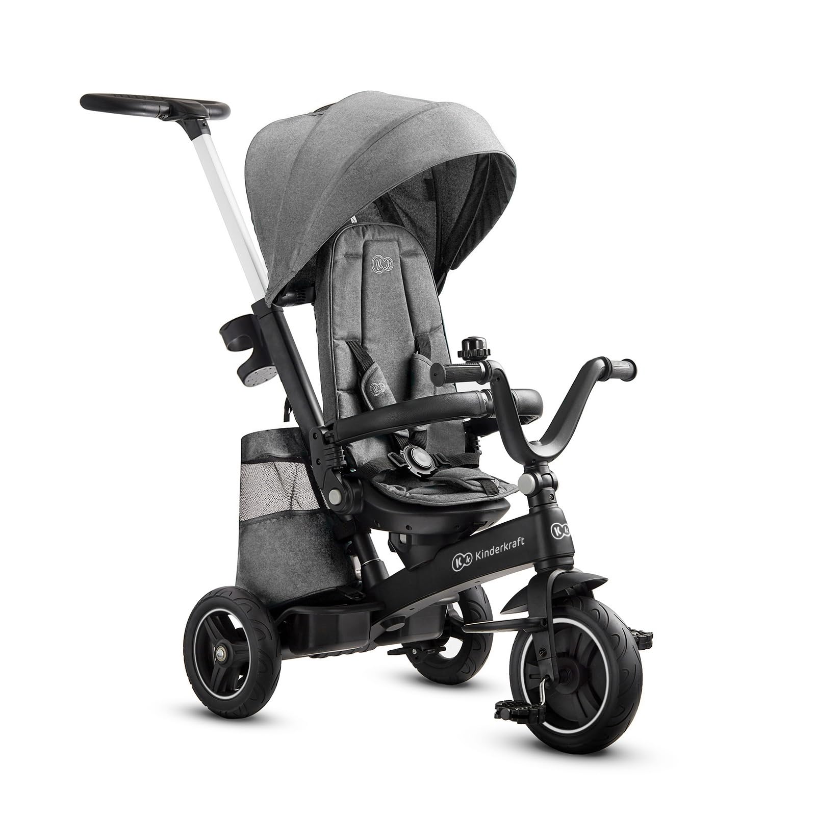 Kinderkraft EasyTwist 5-in-1 Convertible Toddler Tricycle & Baby Trike with 360° Swivel Seat, Parent Push Handle, 9 Months to 5 Years