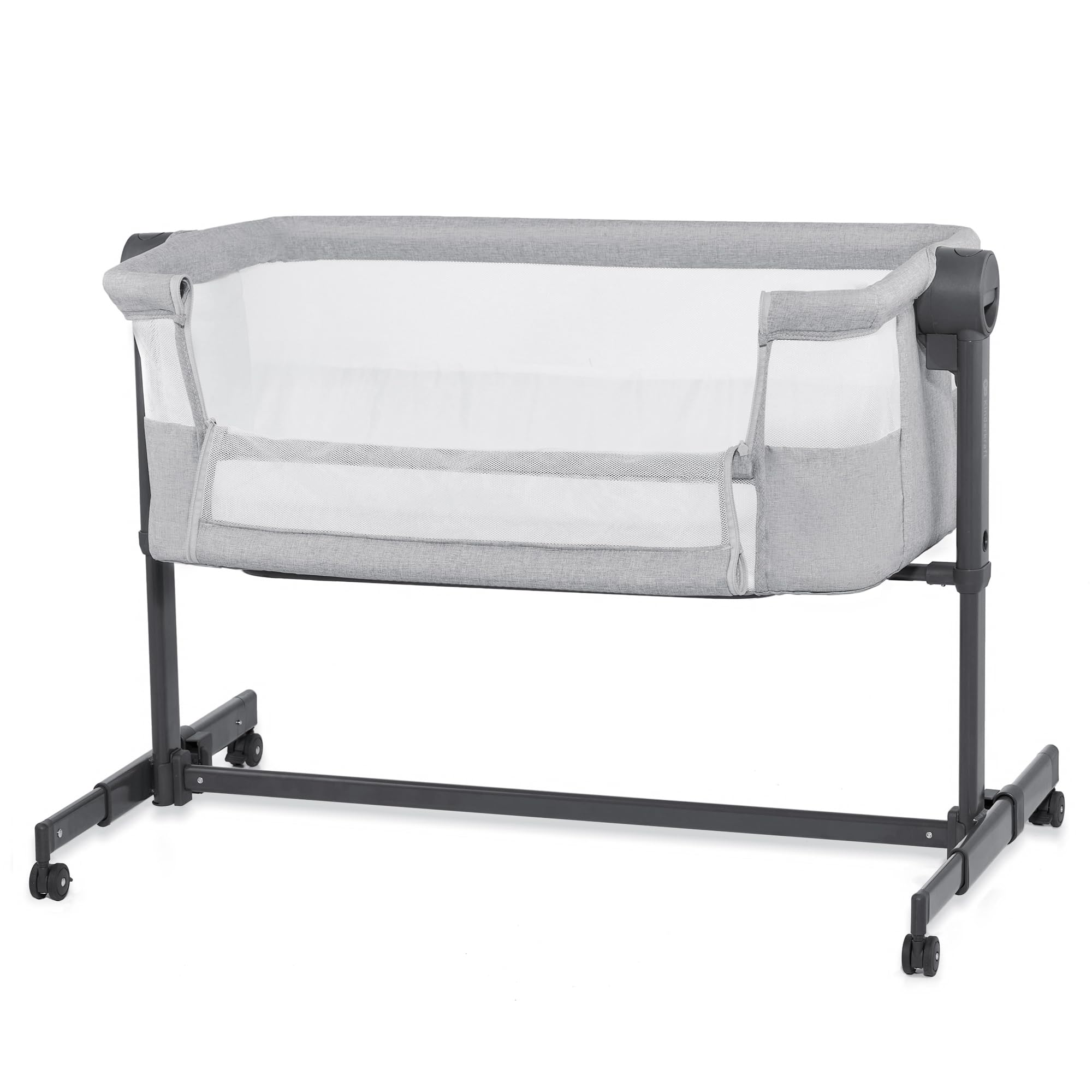 Kinderkraft Neste UP2 Bedside Crib & Co-Sleeper Bassinet, Adjustable 5-Stage Height with Breathable Mesh Sides, Newborn to 20 lbs