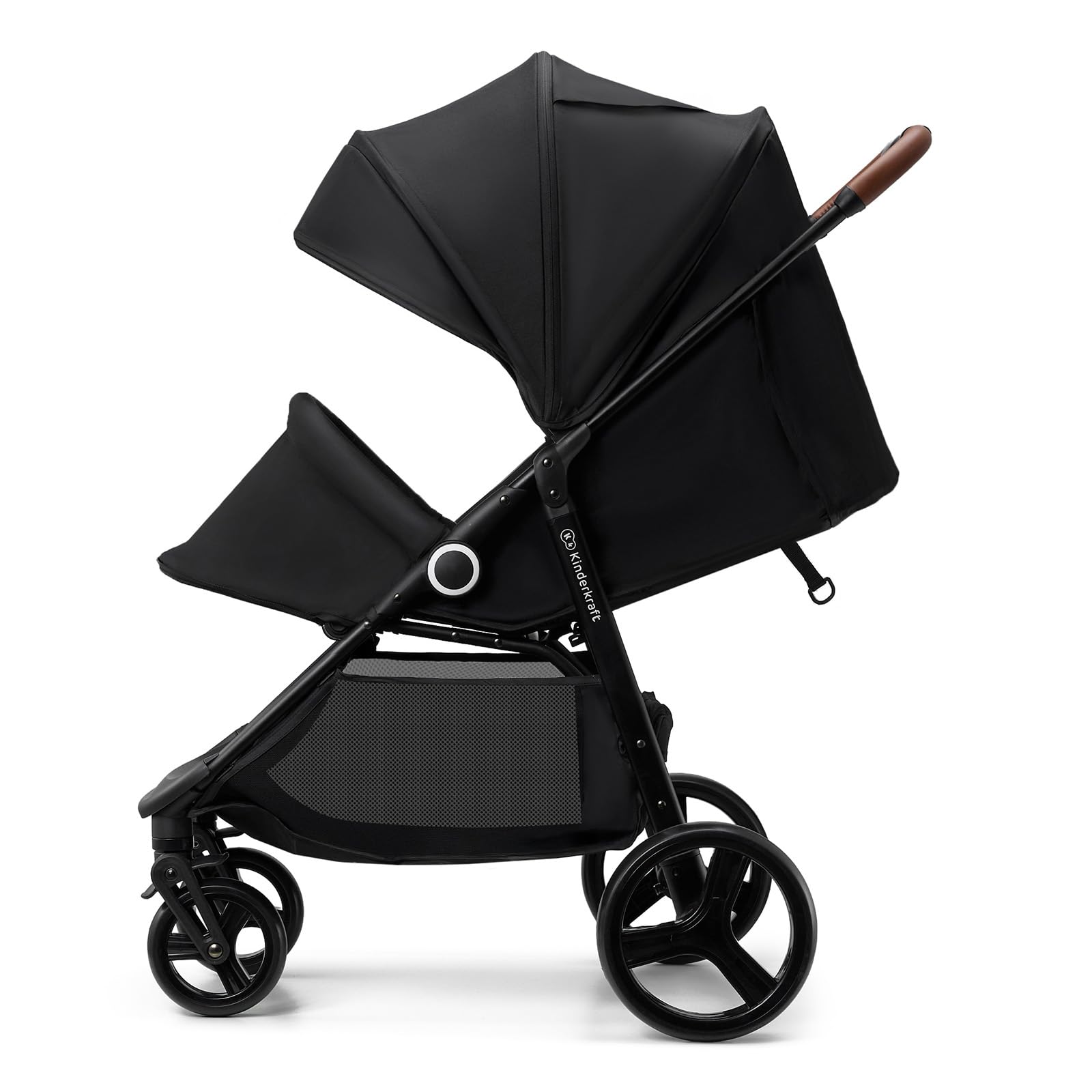 Kinderkraft Grande Plus Full-Size Convertible Baby Stroller with Lie-Flat Recline & Reversible Seat, One-Hand Fold, Newborn to 48 lbs