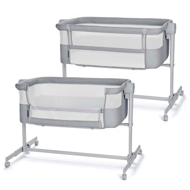 Kinderkraft NESTEE UP 2 Bedside Crib & Co-Sleeper Bassinet, Adjustable 5-Stage Height with Breathable Mesh Sides, Newborn to 20 lbs