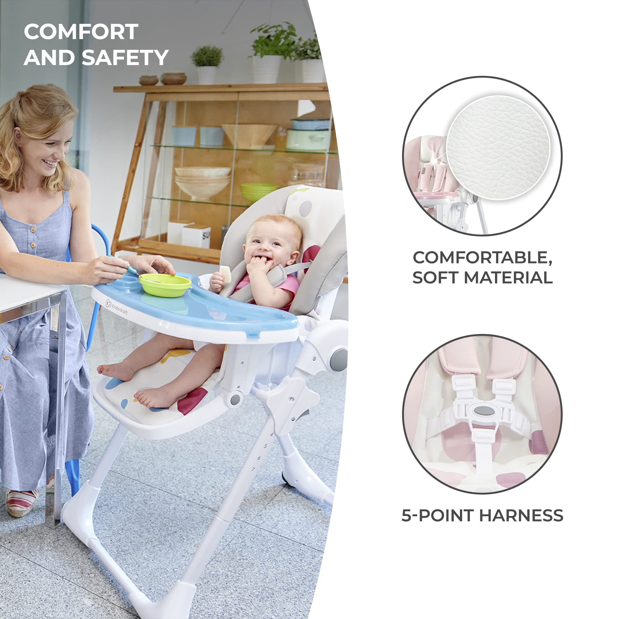 Kinderkraft Yummy high chair, Pink