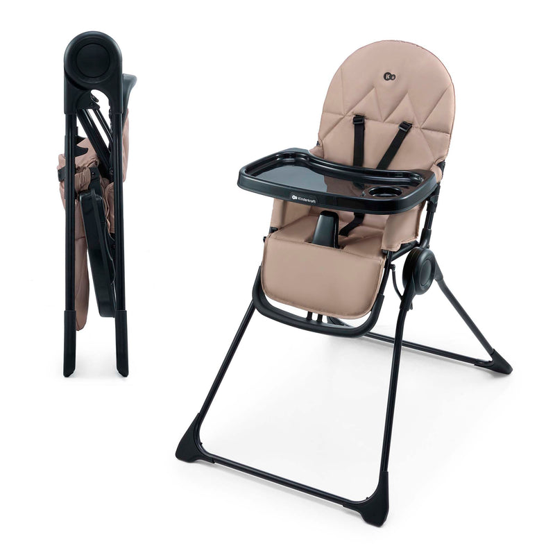 Kinderkraft BINCI Foldable Baby High Chair, Lightweight Space-Saving Toddler Feeding Chair, Only 11 lbs, 6 Months+