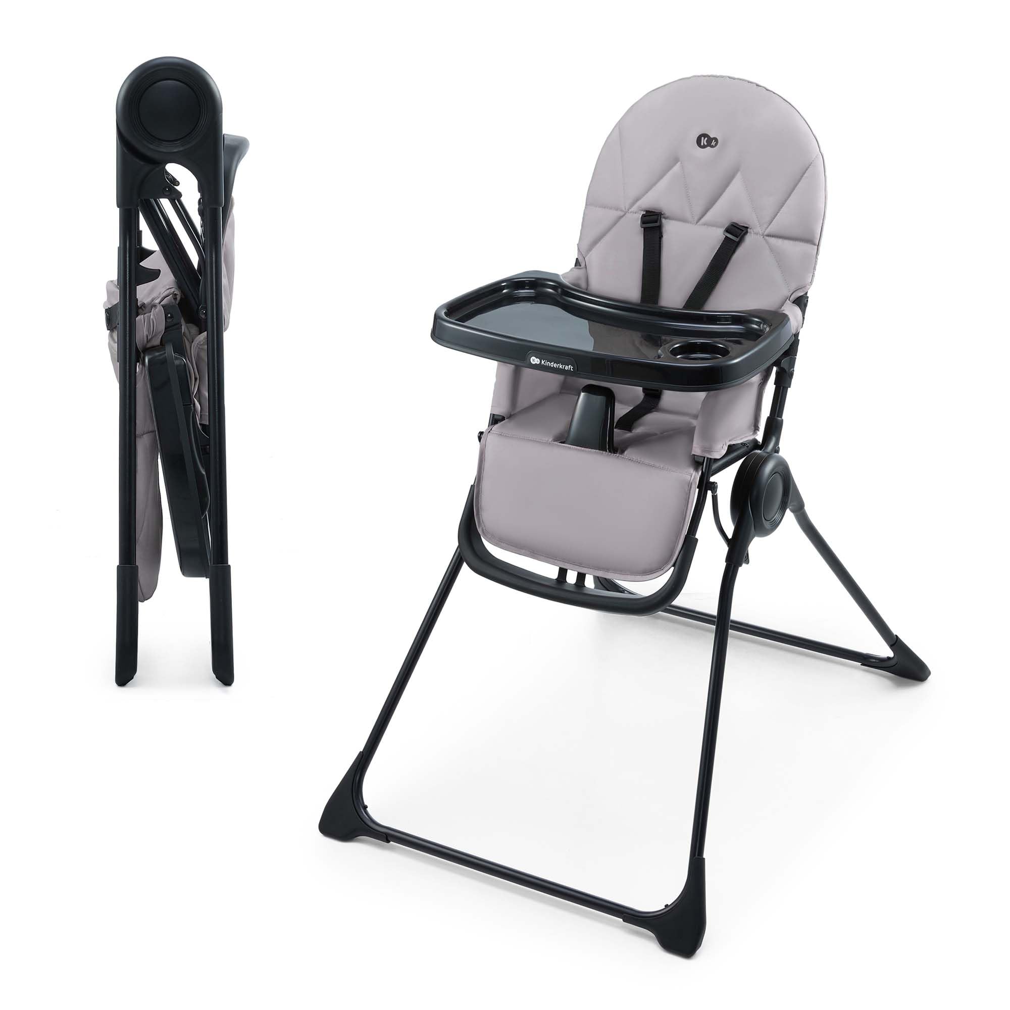 Kinderkraft BINCI Foldable Baby High Chair, Lightweight Space-Saving Toddler Feeding Chair, Only 11 lbs, 6 Months+