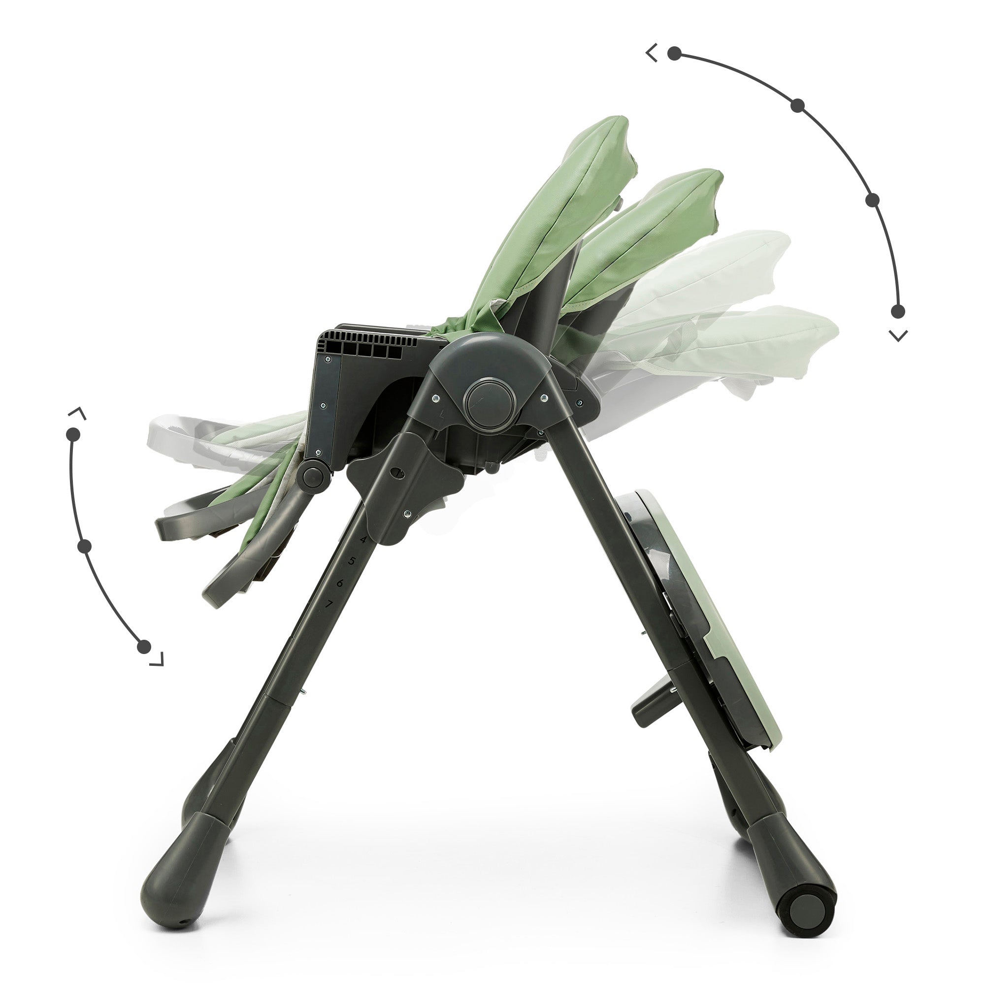 Kinderkraft Tummie reclining backrest positions, Green