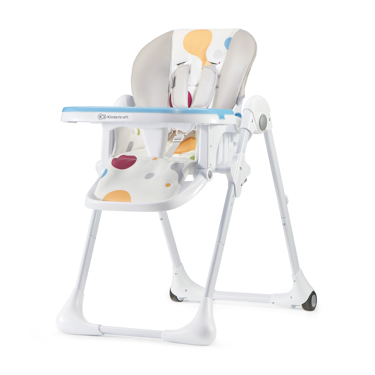 Kinderkraft Yummy Adjustable Baby High Chair, Foldable Toddler Feeding Chair with Removable Tray, 6 Months to 3 Years, Up to 33 lbs