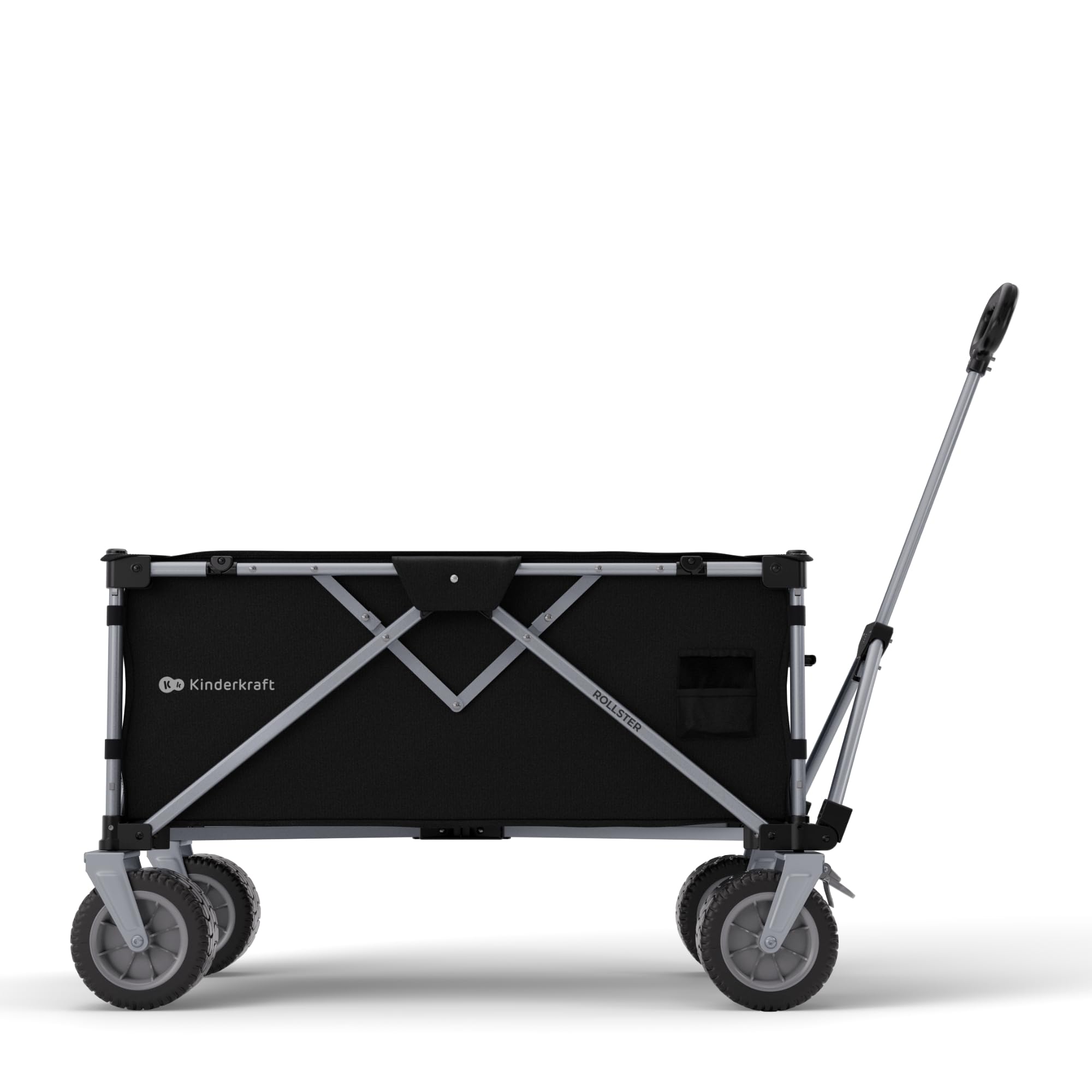 Kinderkraft Rollster Foldable All-Terrain Utility Wagon, Heavy-Duty Collapsible Folding Beach Wagon Cart, 34-Gallon Capacity, Holds 220 lbs