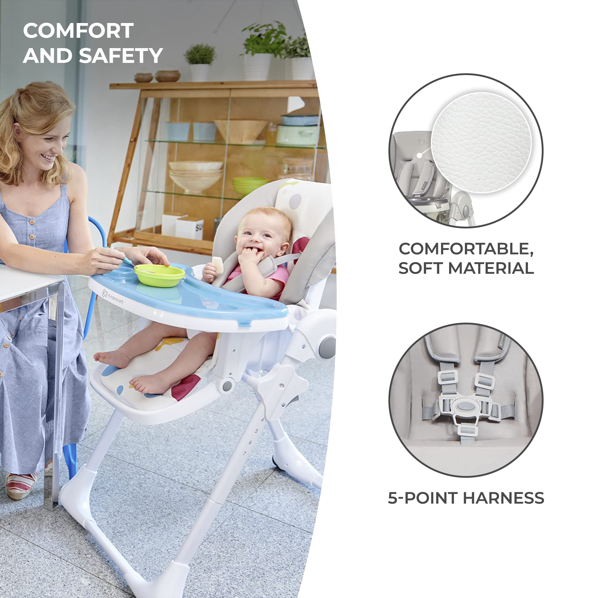 Kinderkraft Yummy high chair, Gray
