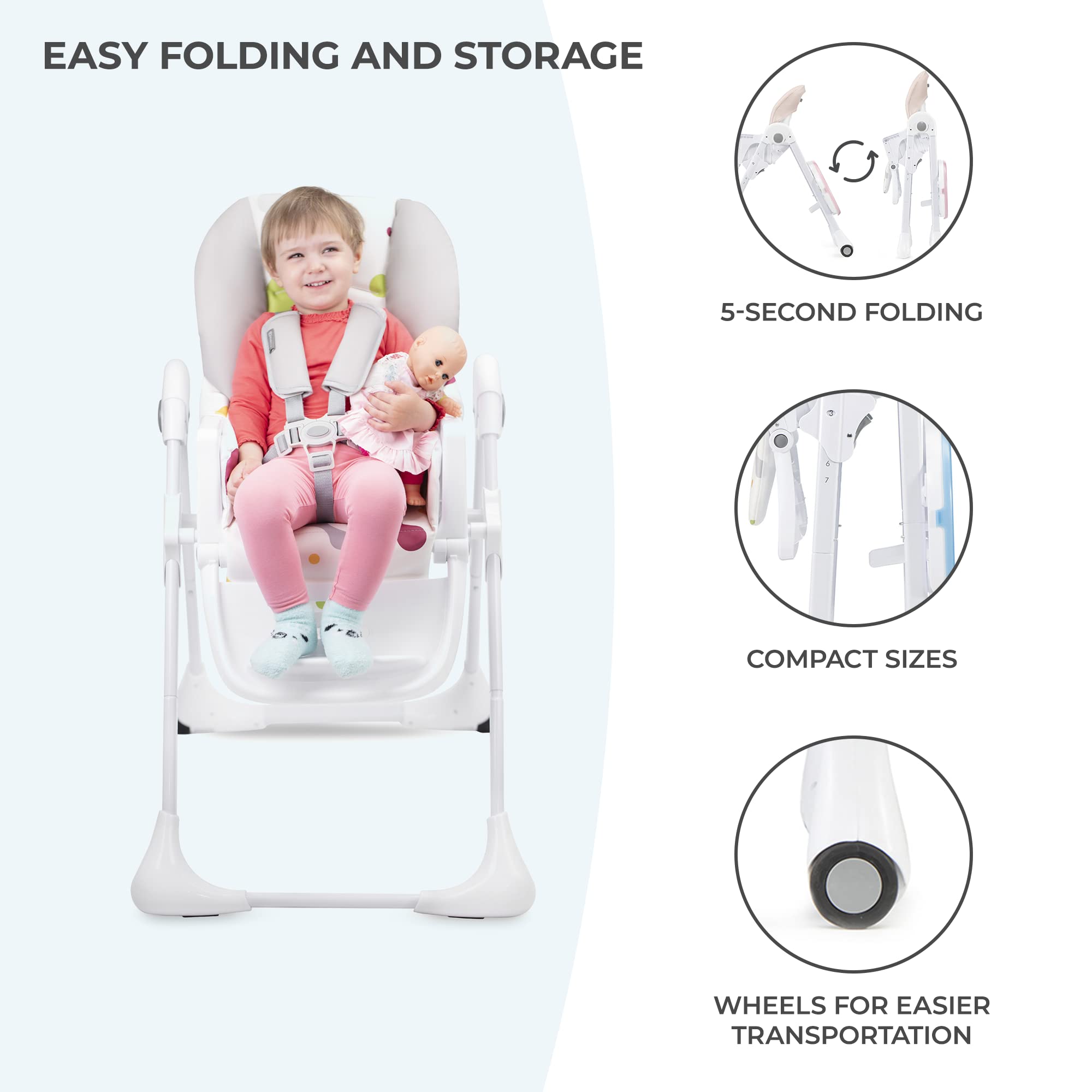 Kinderkraft Yummy high chair, Pink