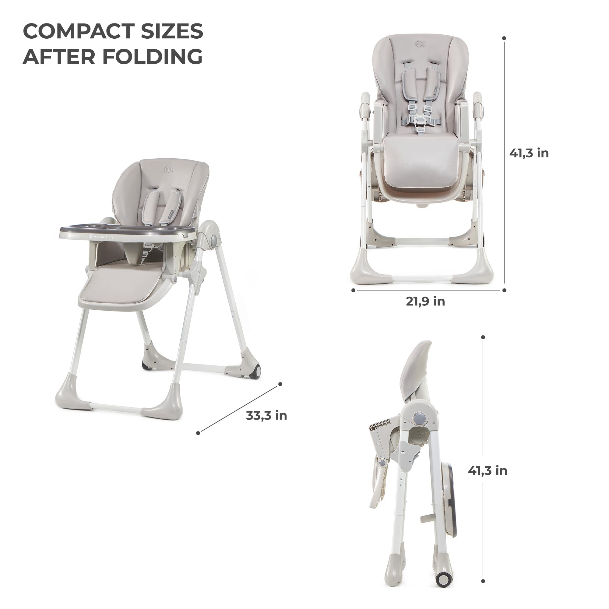 Kinderkraft Yummy high chair, Gray