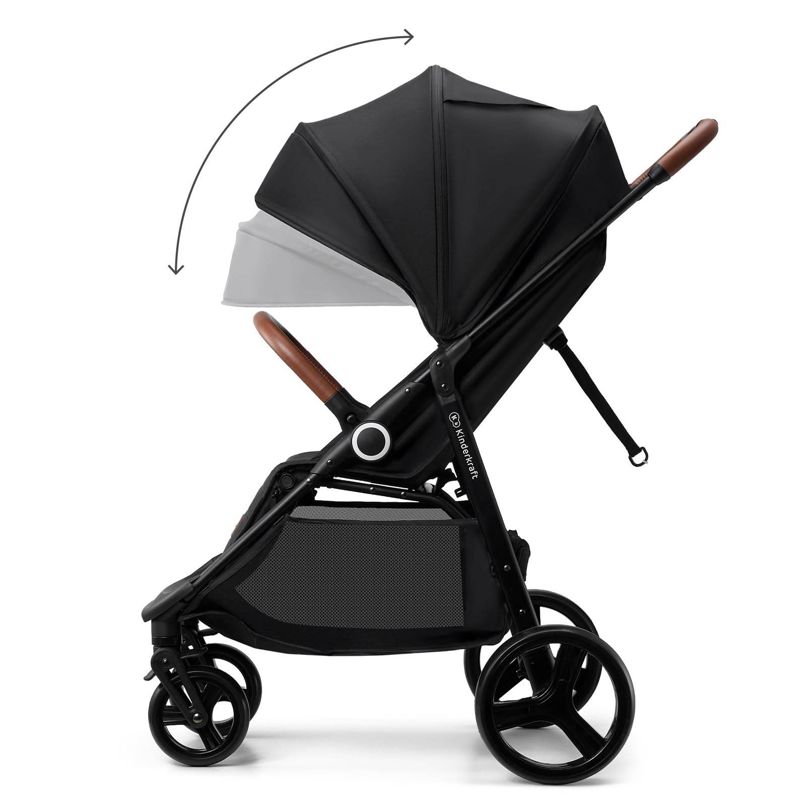 Kinderkraft Grande Plus Full-Size Convertible Baby Stroller with Lie-Flat Recline & Reversible Seat, One-Hand Fold, Newborn to 48 lbs