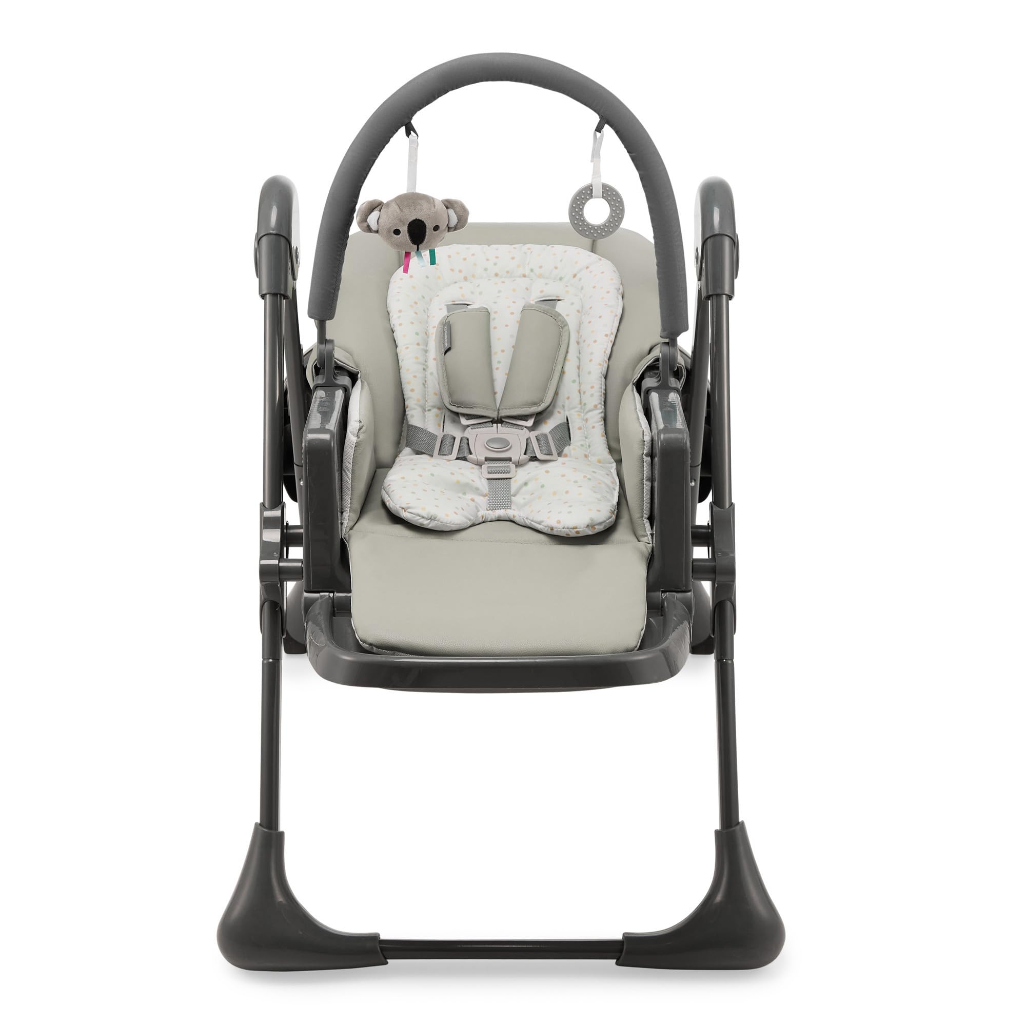 Kinderkraft Tummie 2-in-1 Convertible High Chair & Infant Bouncer, Adjustable Baby Feeding Chair, Birth to 33 lbs