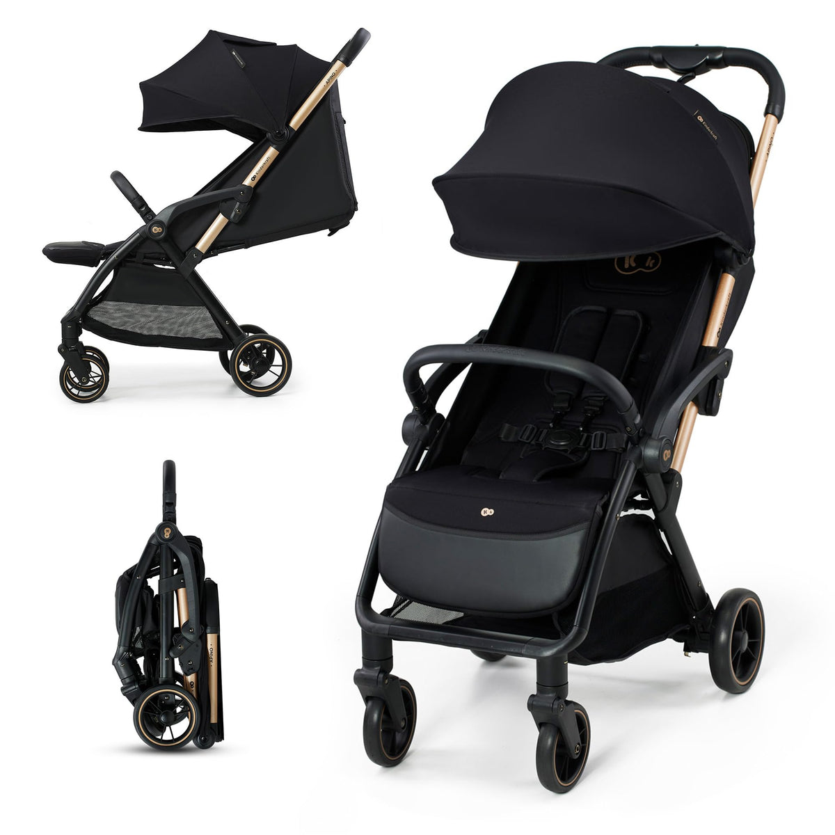 Kinderkraft APINO Compact Lightweight Baby Stroller, Auto-Fold Travel Stroller for Toddler, Only 16 lbs, Up to 48 lbs