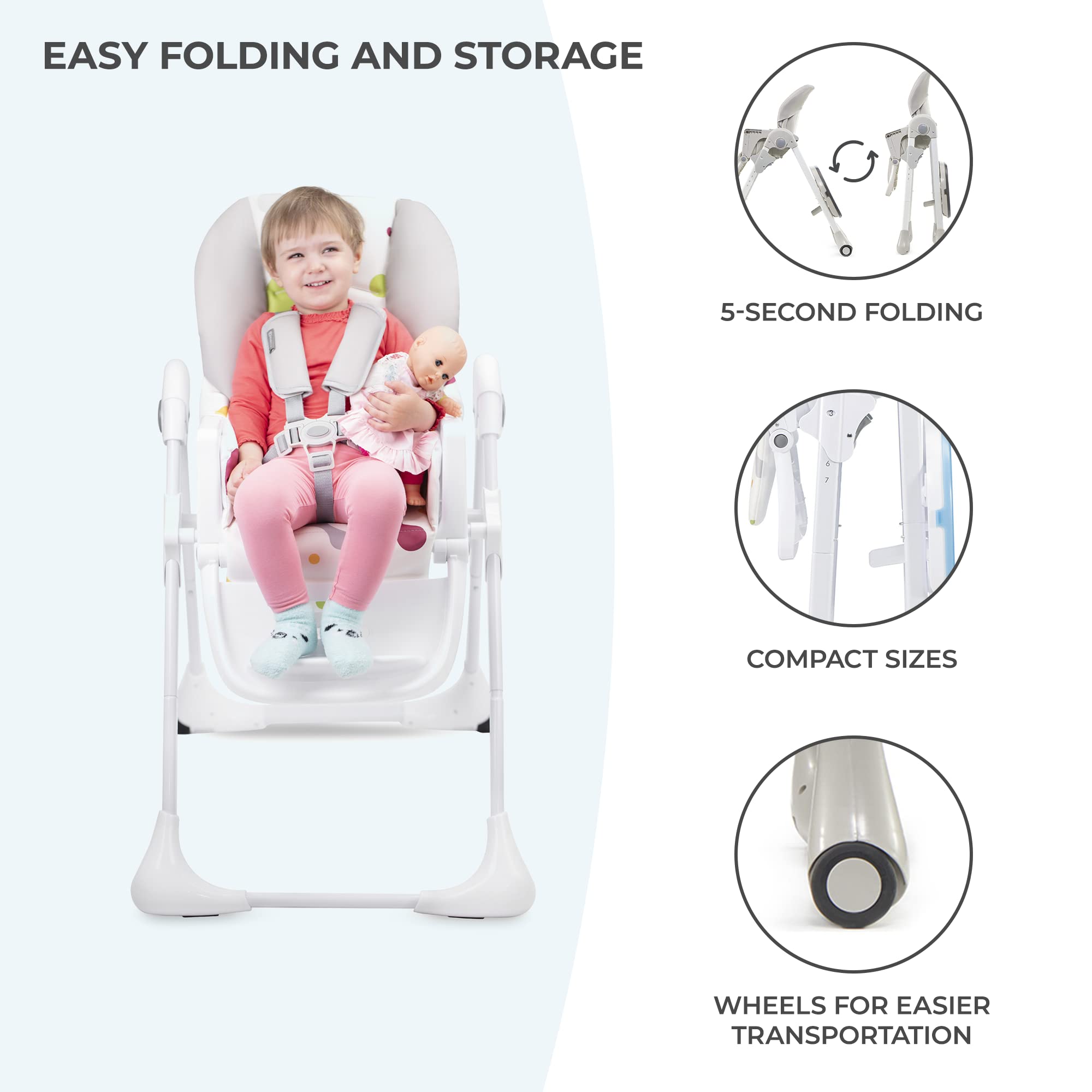 Kinderkraft Yummy high chair, Gray