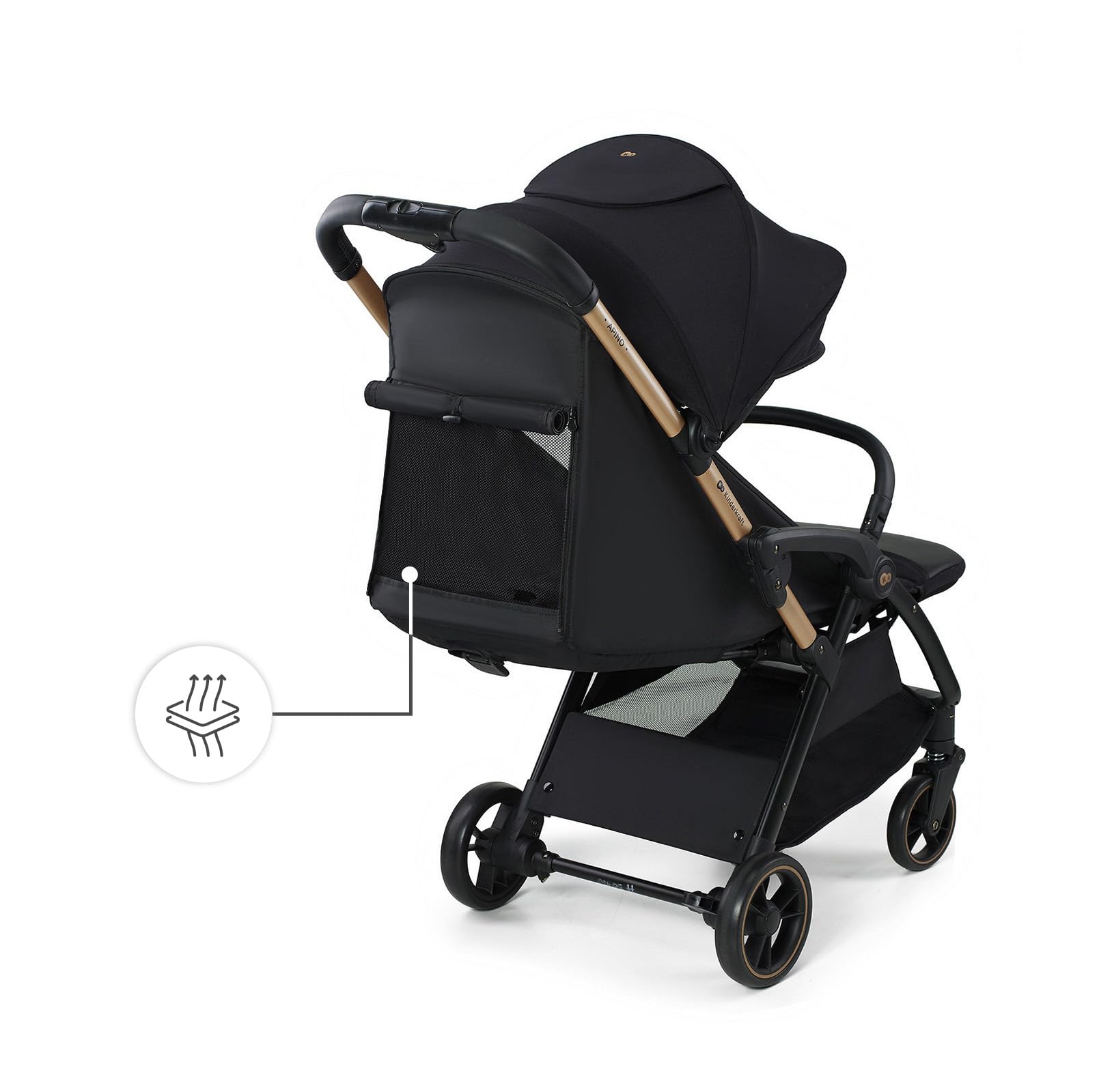 Kinderkraft APINO Compact Lightweight Baby Stroller, Auto-Fold Travel Stroller for Toddler, Only 16 lbs, Up to 48 lbs
