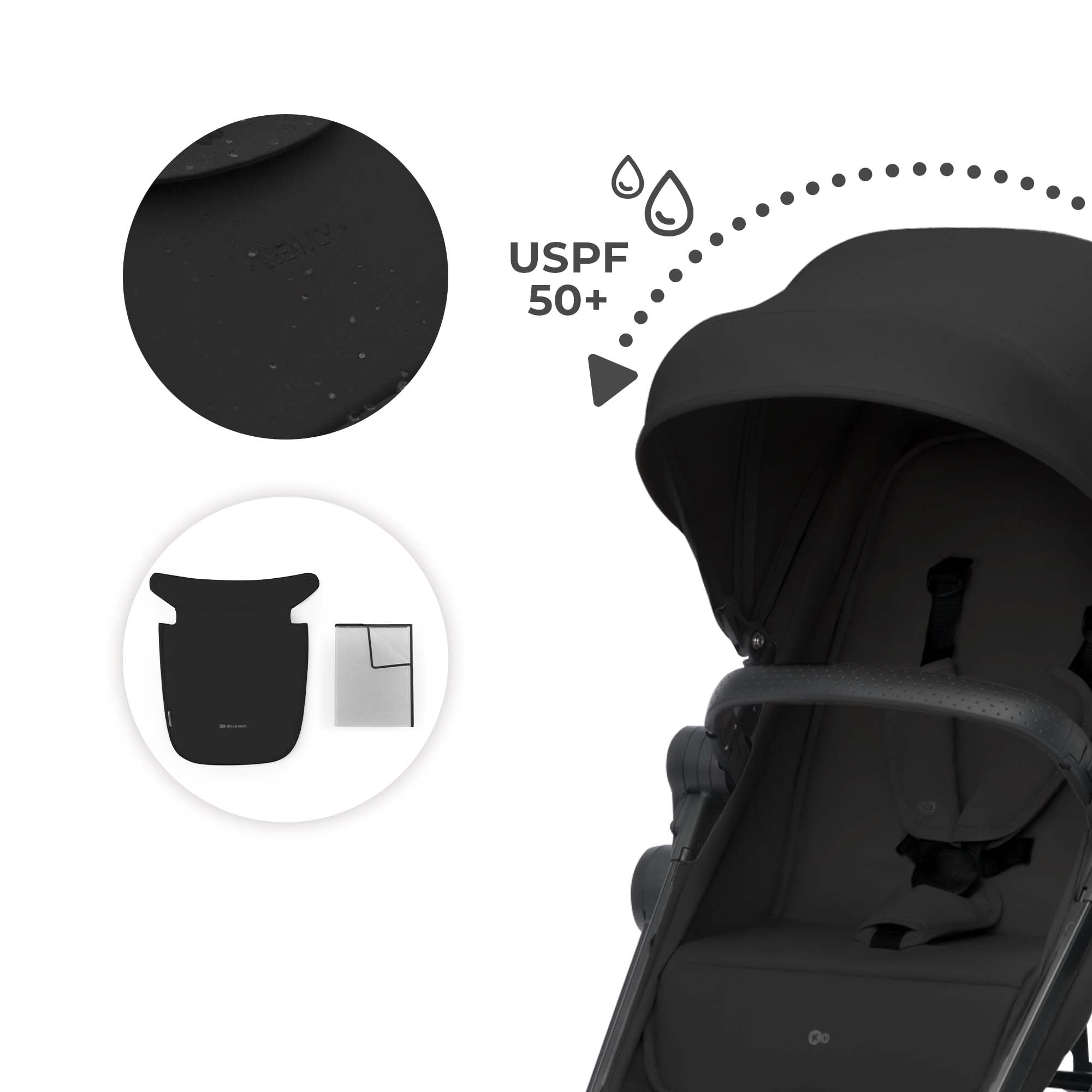 Kinderkraft Newly 2-in-1 Convertible Baby Stroller, Reversible Bassinet Pramette for Infant to Toddler, One-Hand Fold, Up to 48 lbs, Gray