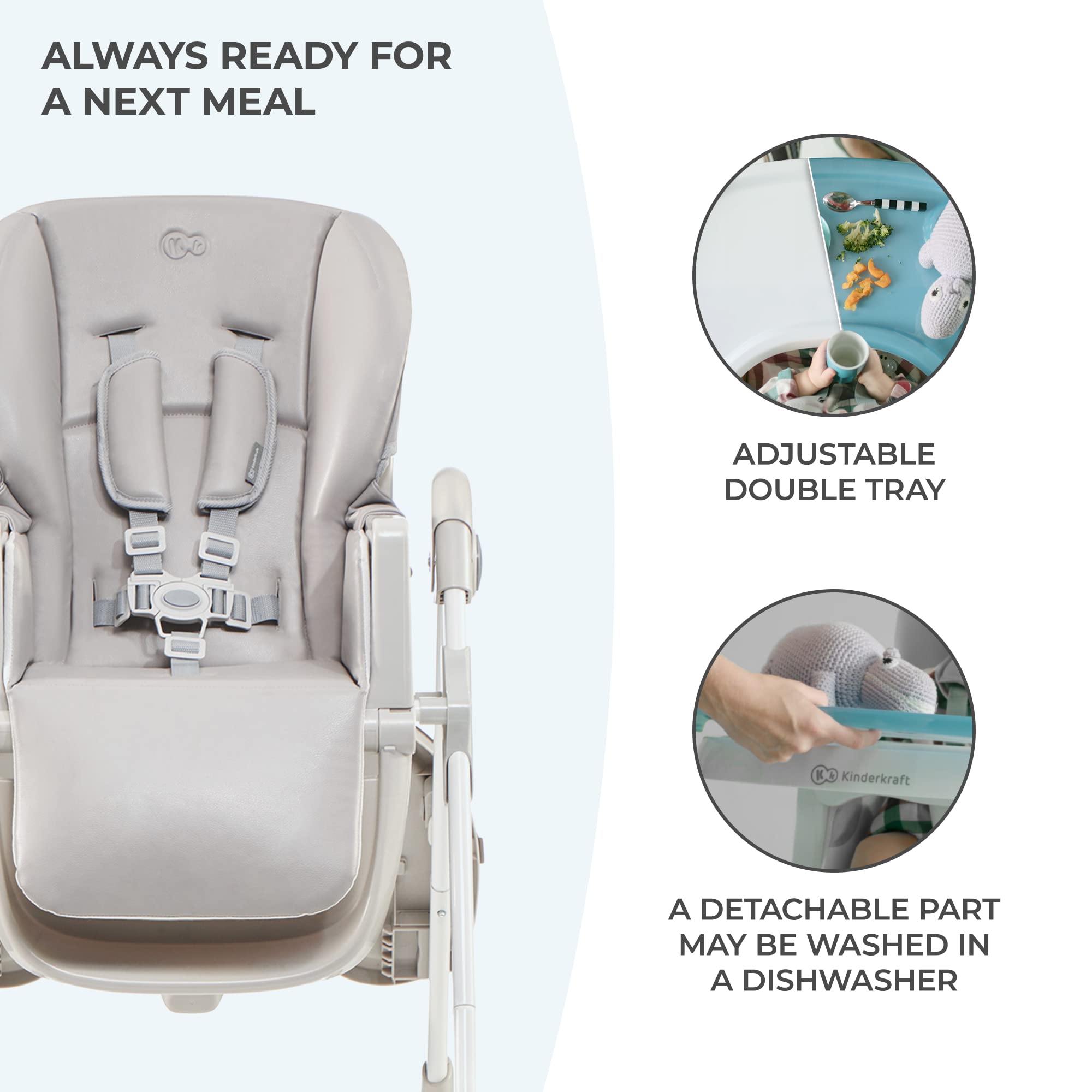 Kinderkraft Yummy high chair, Gray