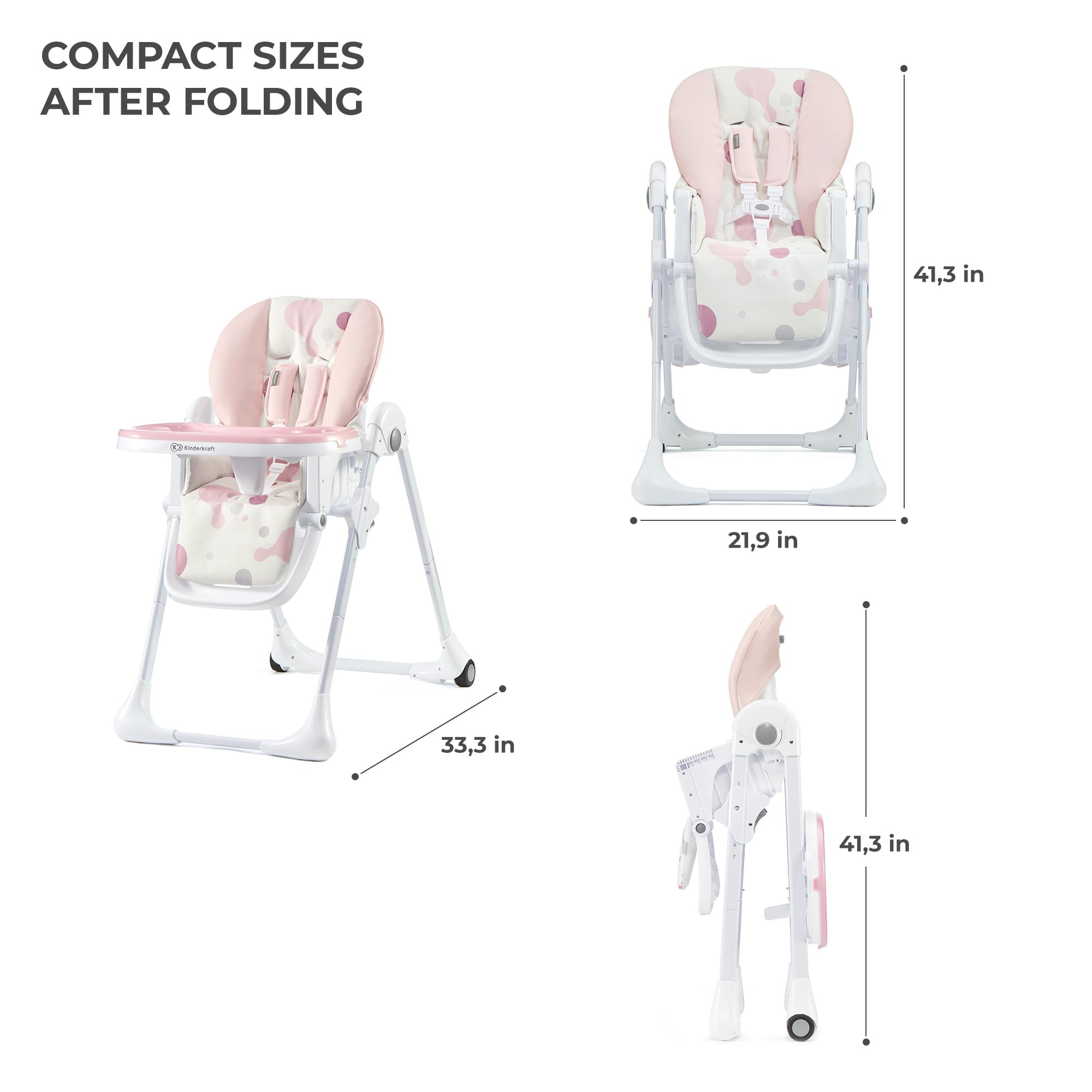 Kinderkraft Yummy high chair, Pink