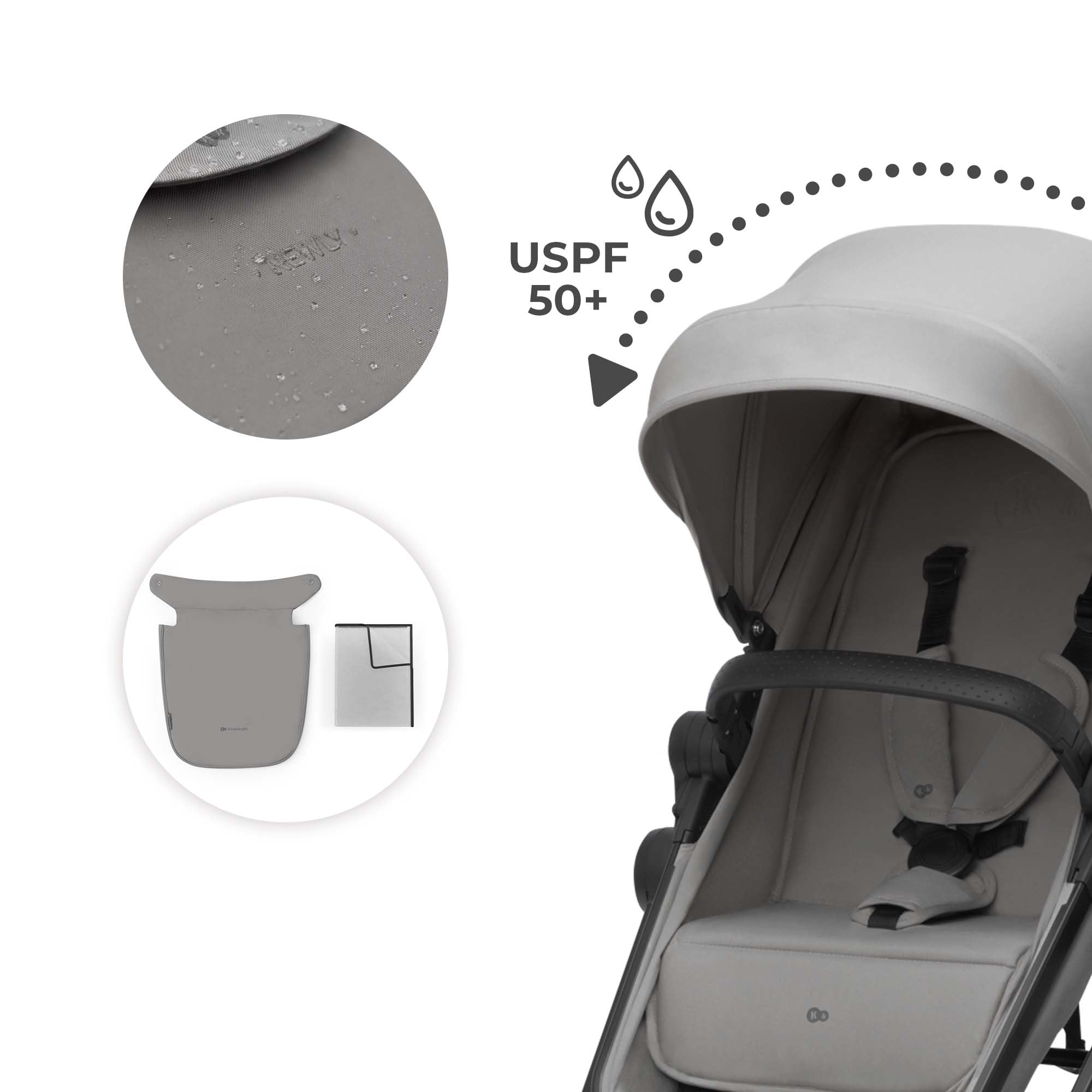 Kinderkraft Newly 2-in-1 Convertible Baby Stroller, Reversible Bassinet Pramette for Infant to Toddler, One-Hand Fold, Up to 48 lbs, Gray