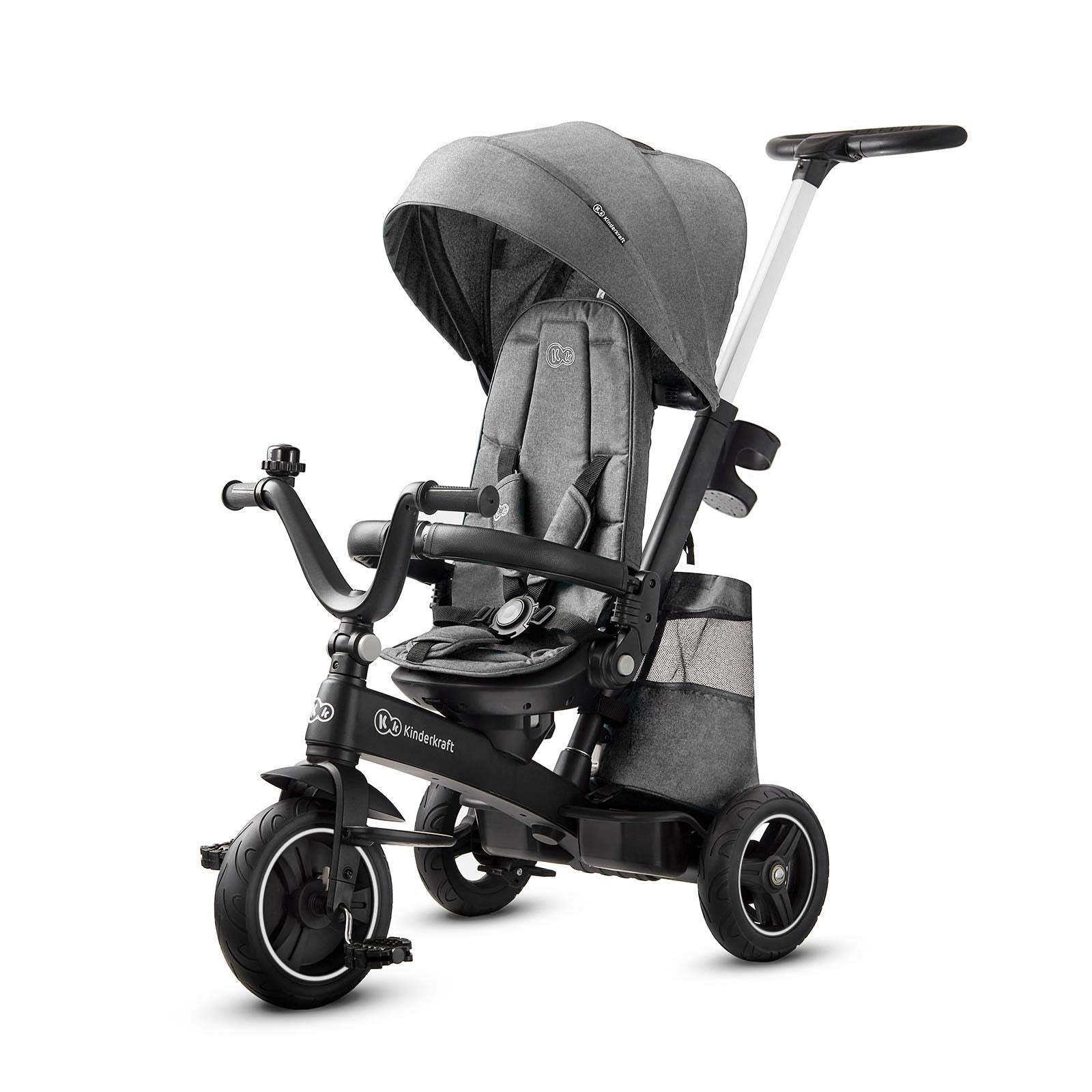 Kinderkraft EasyTwist 5-in-1 Convertible Toddler Tricycle & Baby Trike with 360° Swivel Seat, Parent Push Handle, 9 Months to 5 Years