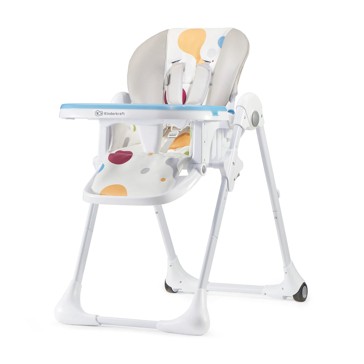 Kinderkraft Yummy Adjustable Baby High Chair, Foldable Toddler Feeding Chair with Removable Tray, 6 Months to 3 Years, Multicolor