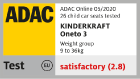 Fotelik samochodowy Kinderkraft ONETO3 9-36 kg ADAC